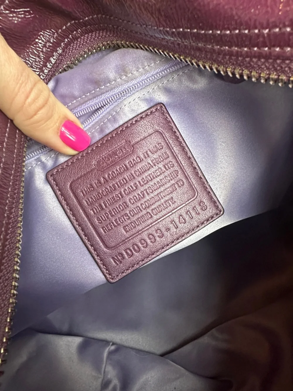 Coach Leather Shoulder Bag in Deep Plum - Picture 7 of 8